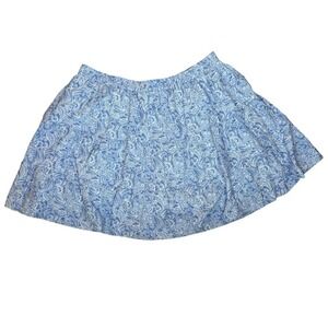 Soft Surroundings Talisa Linen Blend Pull On Skirt Lagenlook Blue & White 3XL